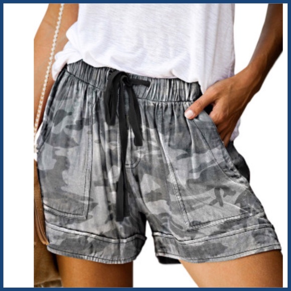 Gray Camo drawstring shorts - Picture 3 of 7